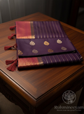 Majestic Magenta Silk Saree with Intricate Gold Zari Design