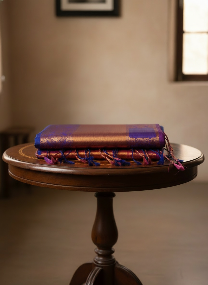 Majestic Royal Blue Pattu Saree with Rich Zari Design