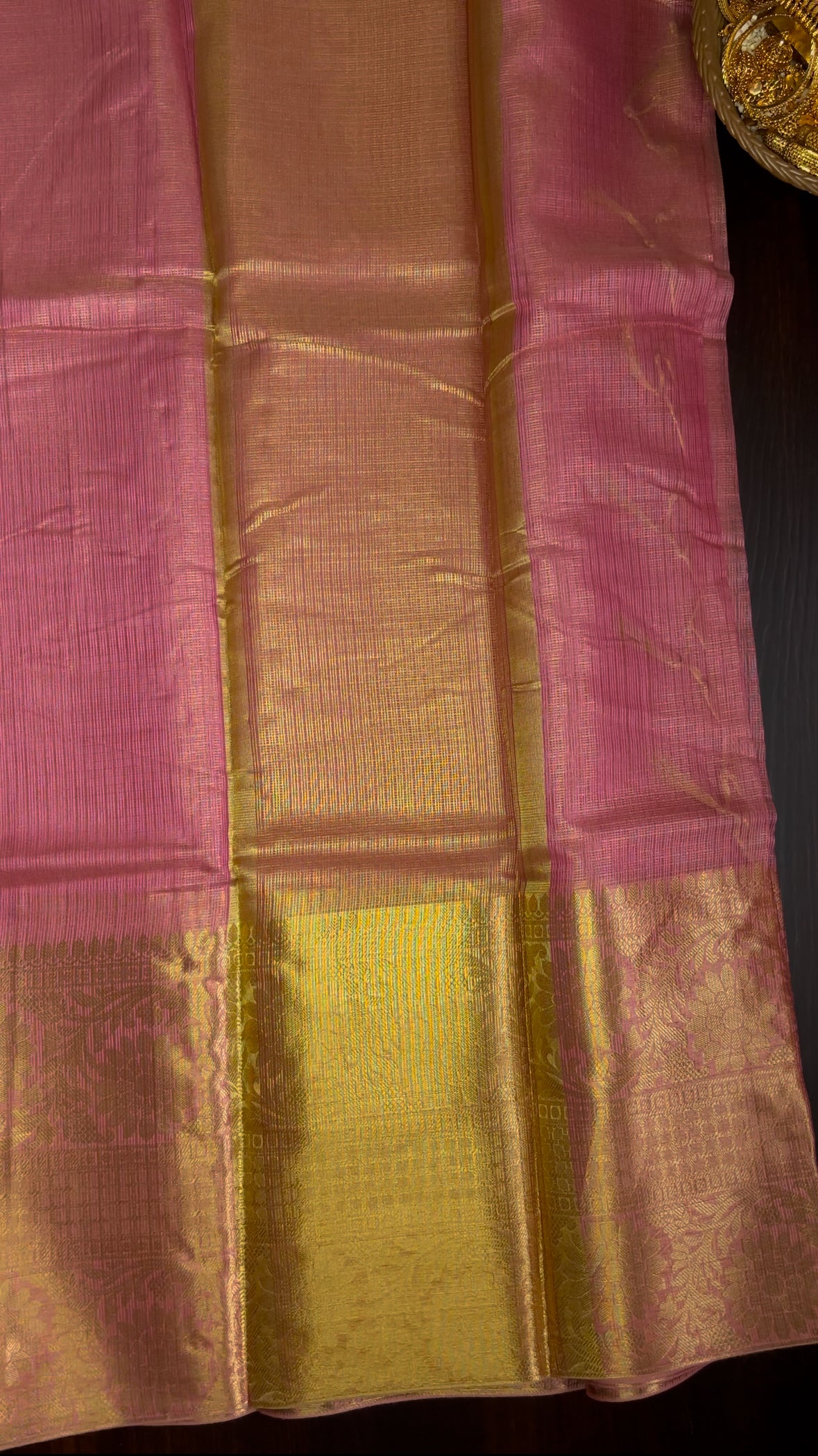 Rose Gold Soft Tissue Silk Saree