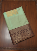 Light Green Soft Silk Saree with Rich Brown Zari Design