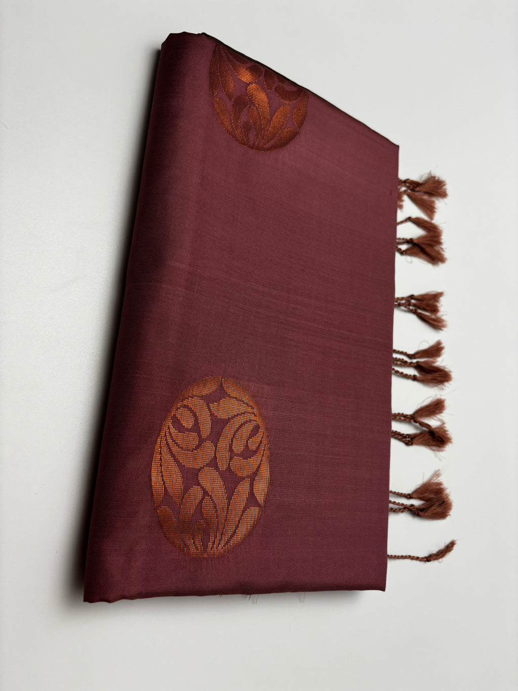 Maroon Soft Silk Borderless Saree