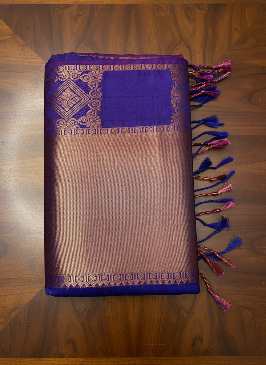 Majestic Royal Blue Pattu Saree with Rich Zari Design