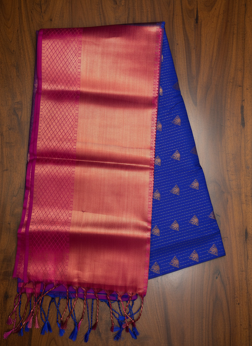 Majestic Royal Blue Pattu Saree with Rich Zari Design