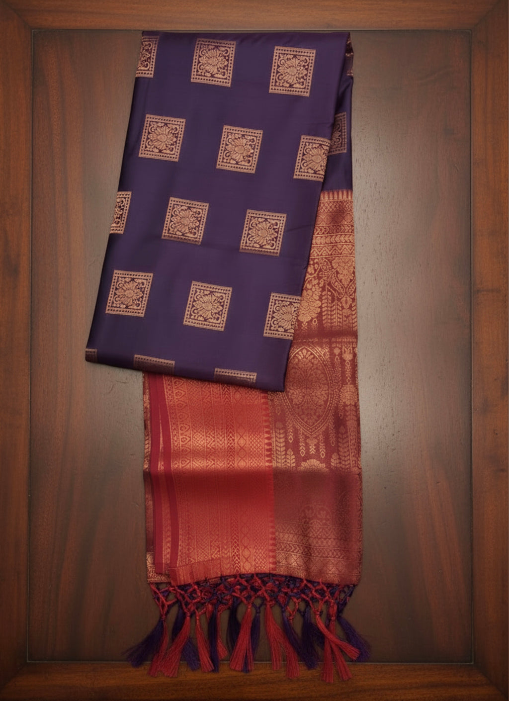 Luxurious Purple & Maroon Pattu Saree