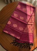 Maroon Silk Saree with Rich Gold Zari Pallu Online