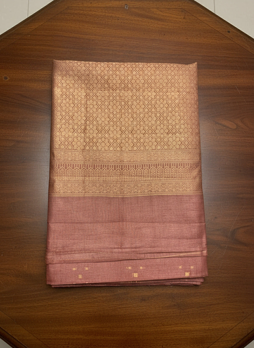 Beige Handloom Saree with Rich Golden Zari Design