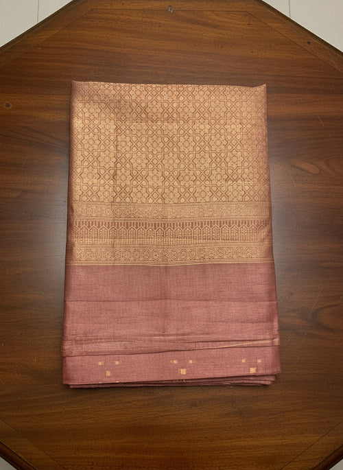 Beige Handloom Saree with Rich Golden Zari Design