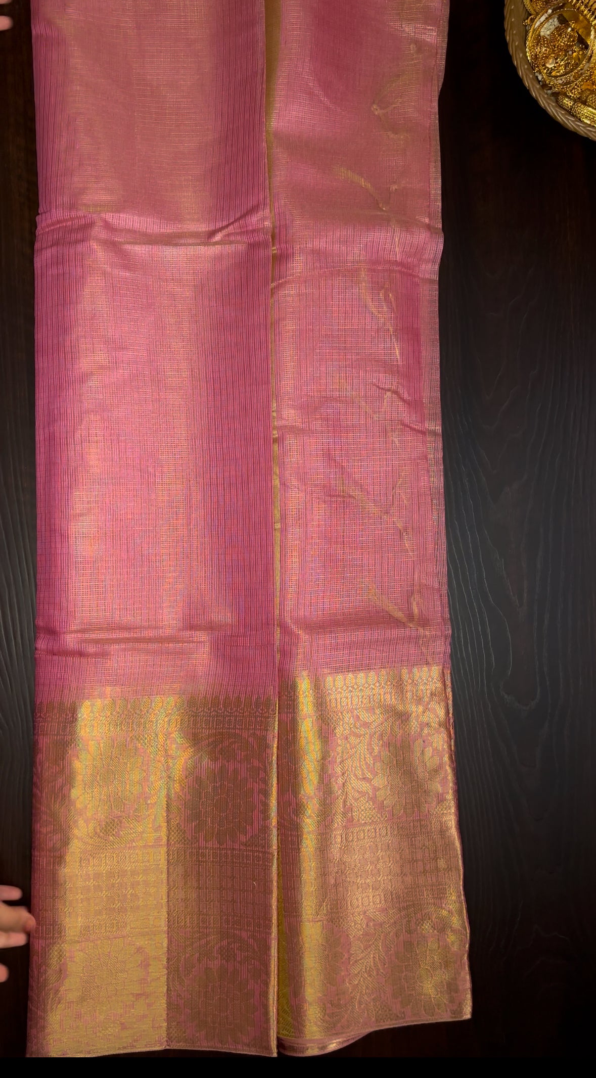 Rose Gold Soft Tissue Silk Saree