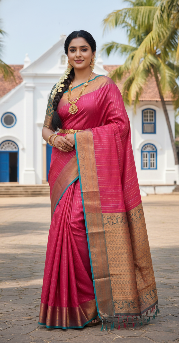 Elegant Rani Pink and Blue Pattu Saree with Rich Pallu