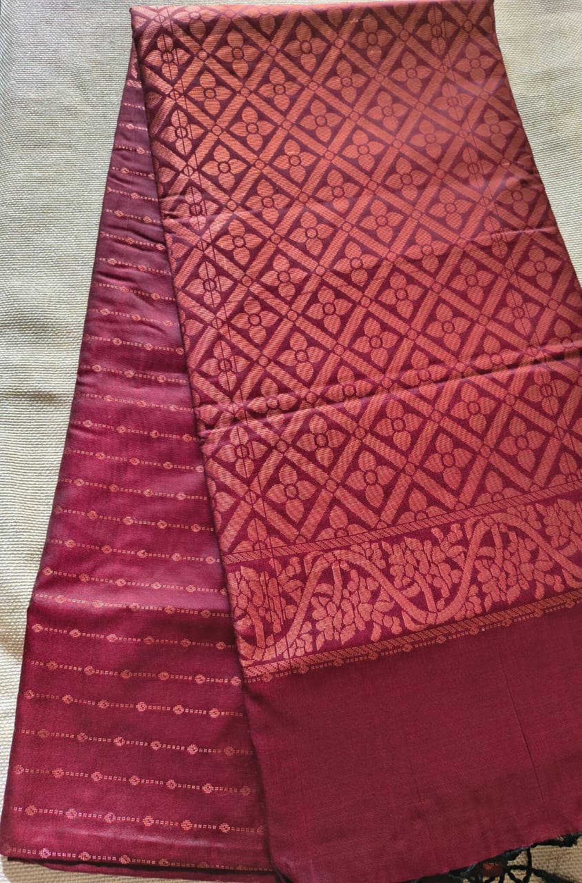 Elegant Brown Soft Silk Borderless Saree