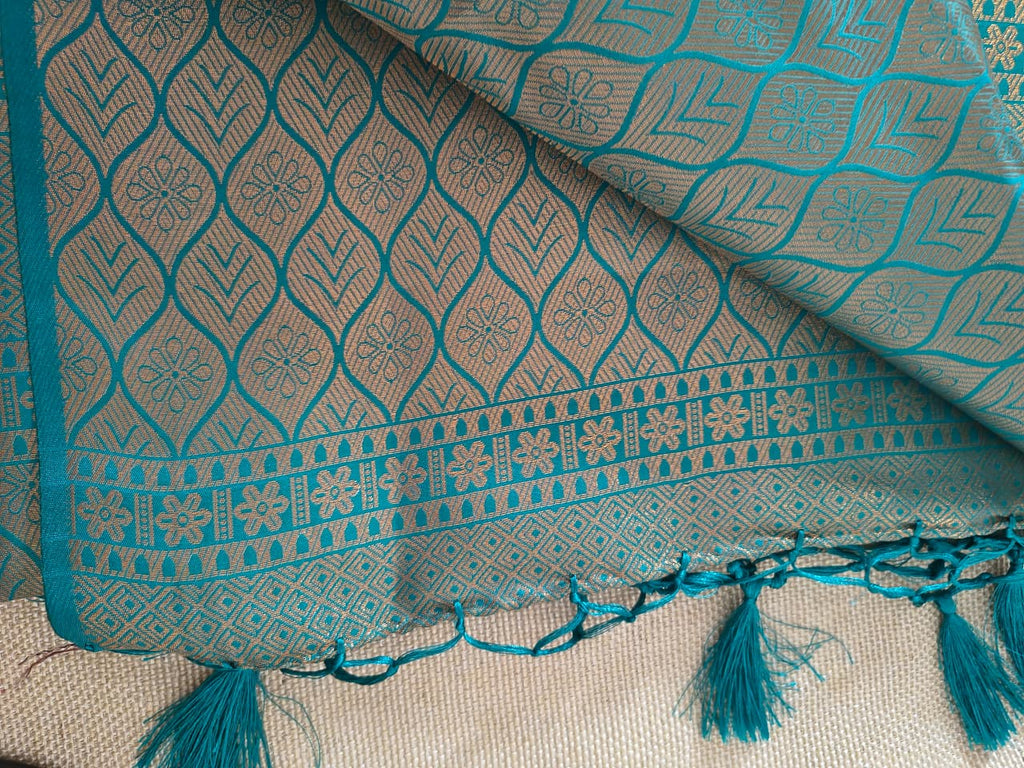Emerald Green Pattu Saree with Rich Zari Design