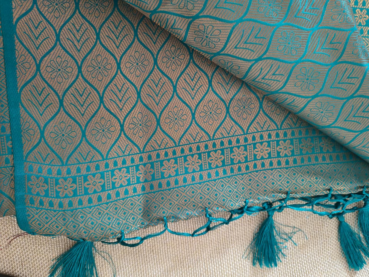 Emerald Green Pattu Saree with Rich Zari Design