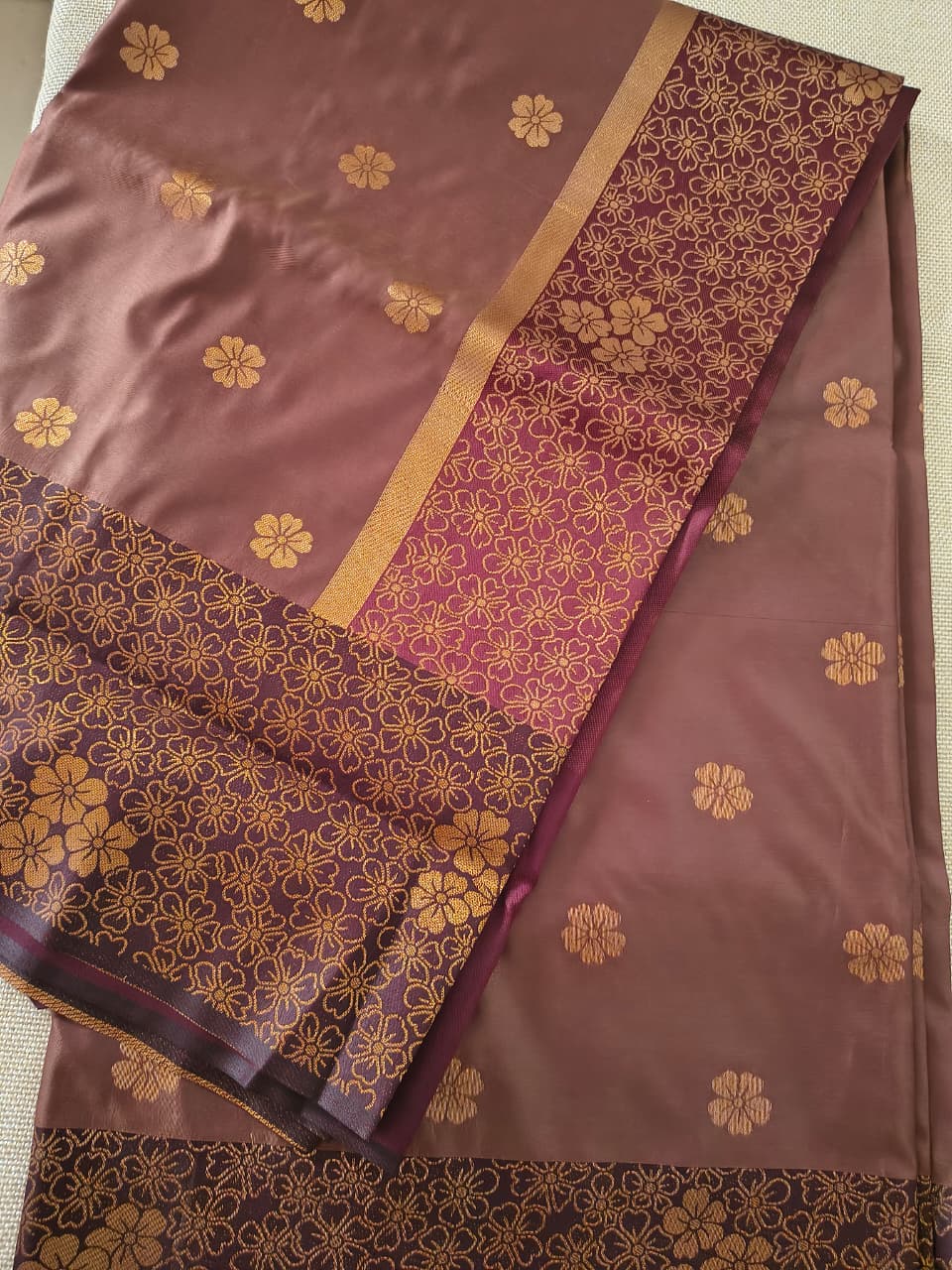 Royal Coffee Brown Soft Silk Saree