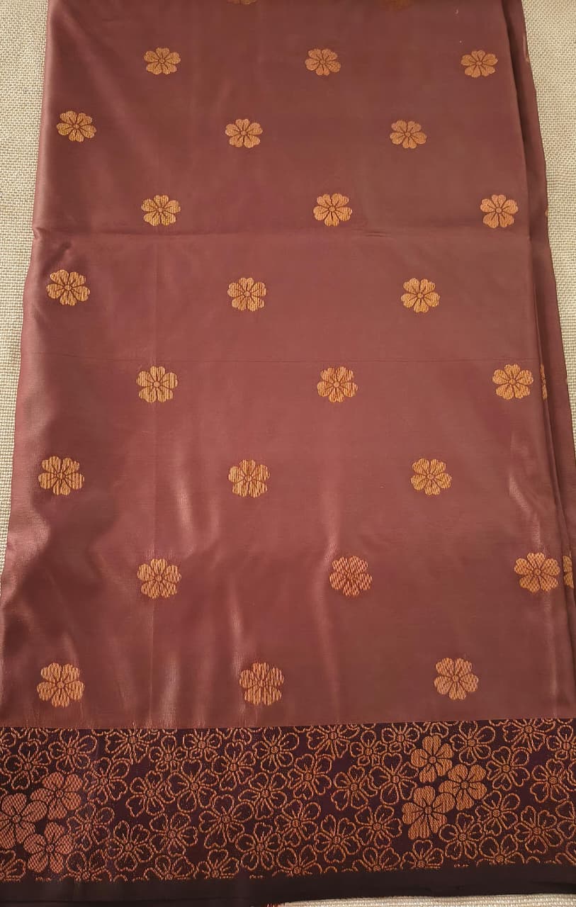 Royal Coffee Brown Soft Silk Saree