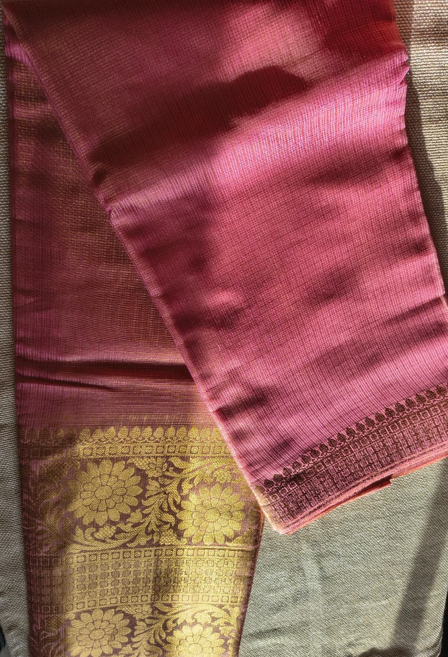 Rose Gold Soft Tissue Silk Saree Online