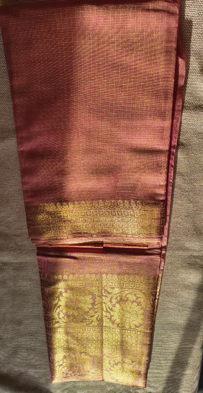 Rose Gold Soft Tissue Silk Saree Online