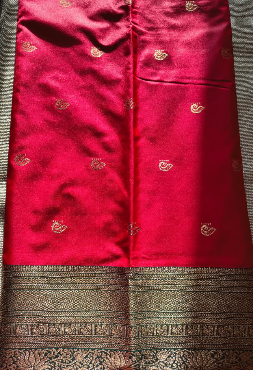 Elegant Red and Brown Soft Silk Saree
