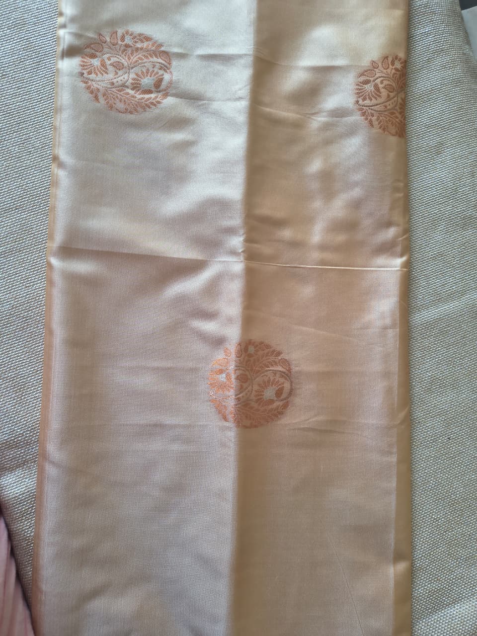 Exquisite Cream & Maroon Soft Silk Saree