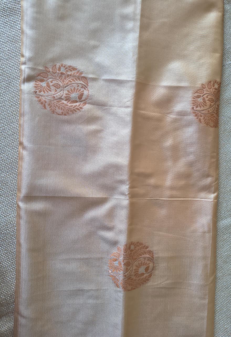 Exquisite Cream & Maroon Soft Silk Saree